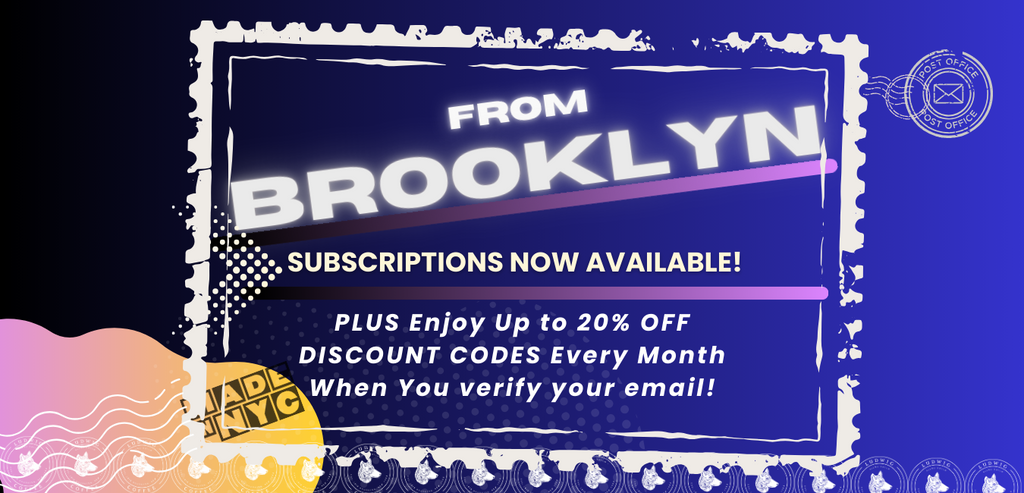 A banner that says From  subscriptions now available from Brooklyn 